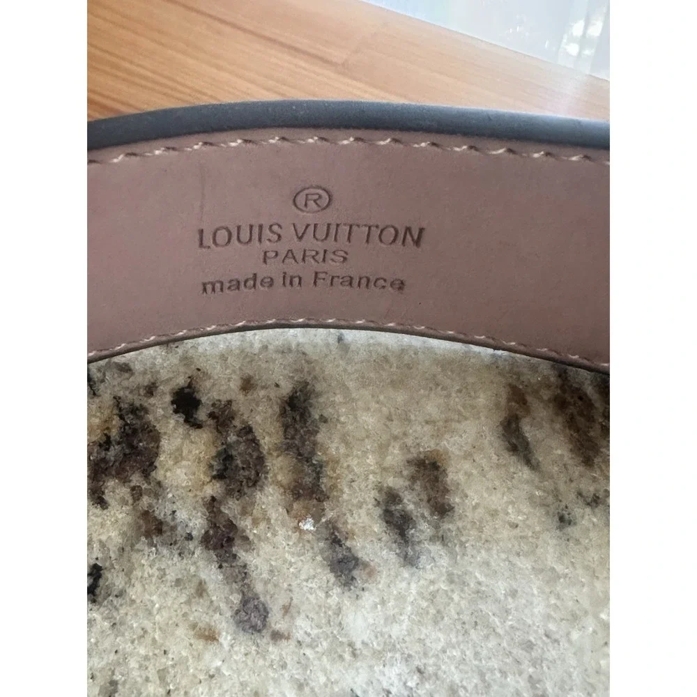 Louis Vuitton Damier Graphite LV Belt, Large Initials- mens Designer Sz44/110